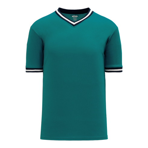 Athletic Knit V-Neck Baseball Jersey with Knitted Trim (BA1333)